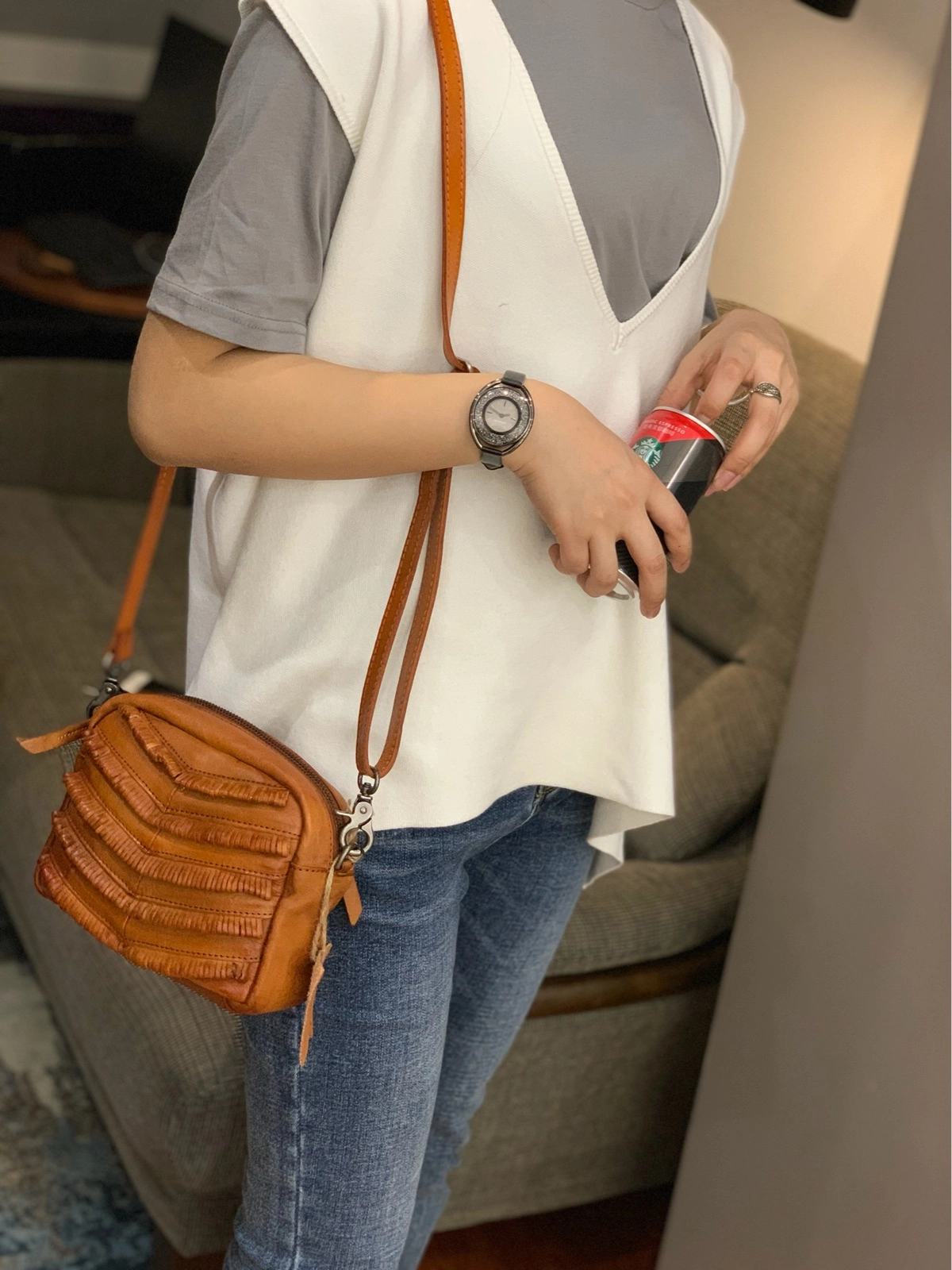 Dark Green Women's Small Side Bag Satchel Brown Vintage Shoulder Bag Square Crossbody Bag for Ladies