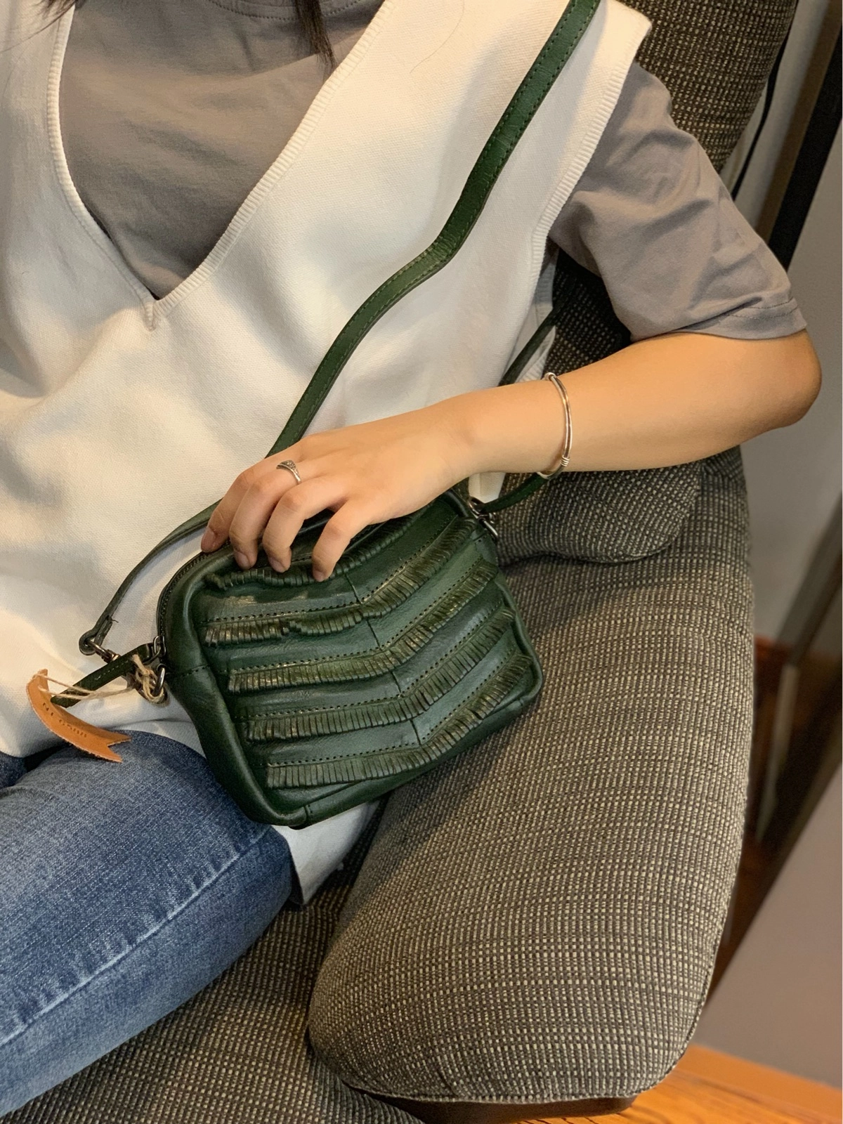 Dark Green Women's Small Side Bag Satchel Brown Vintage Shoulder Bag Square Crossbody Bag for Ladies