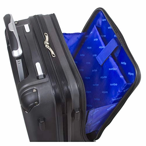Dejuno Compact Hardside 20-Inch Carry-on Luggage with Laptop Pocket - Charcoal