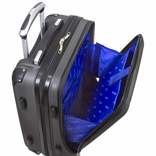 Dejuno Compact Hardside 20-Inch Carry-on Luggage with Laptop Pocket - Charcoal