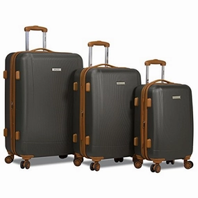 Dejuno Legion New Generation 3-pc Hardside Spinner TSA Combination Lock Luggage Set, Charcoal