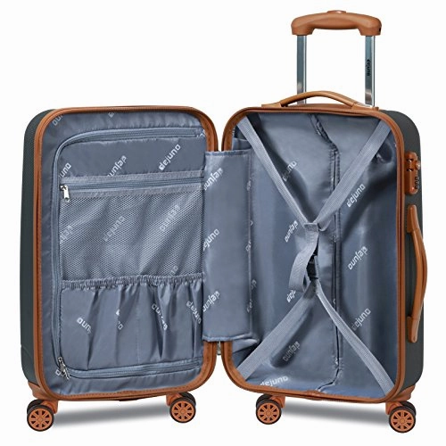Dejuno Legion New Generation 3-pc Hardside Spinner TSA Combination Lock Luggage Set, Charcoal
