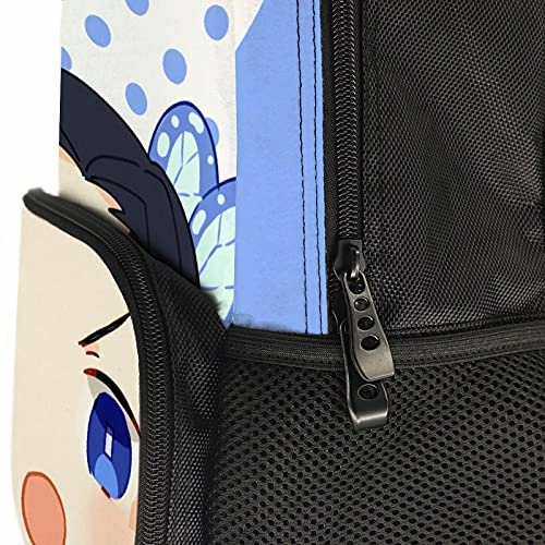 Demon Slayer Kanzaki Aoi Cute Backpacks for School, Boys And Girls Youth School Bags Computer Laptop Student Backpack 17 Inches Backpack