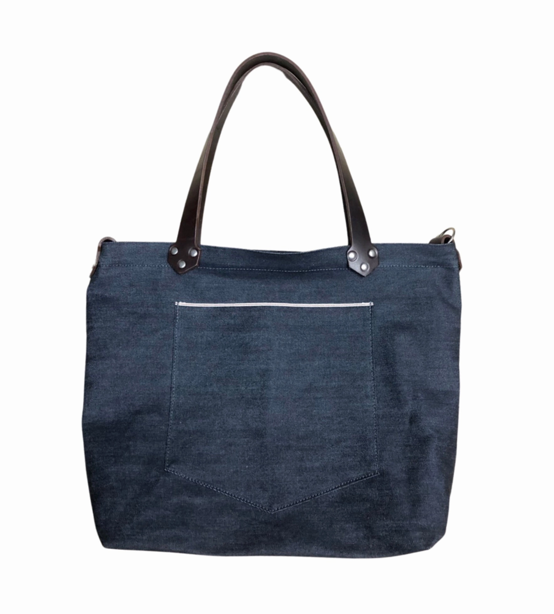 Denim zip tote