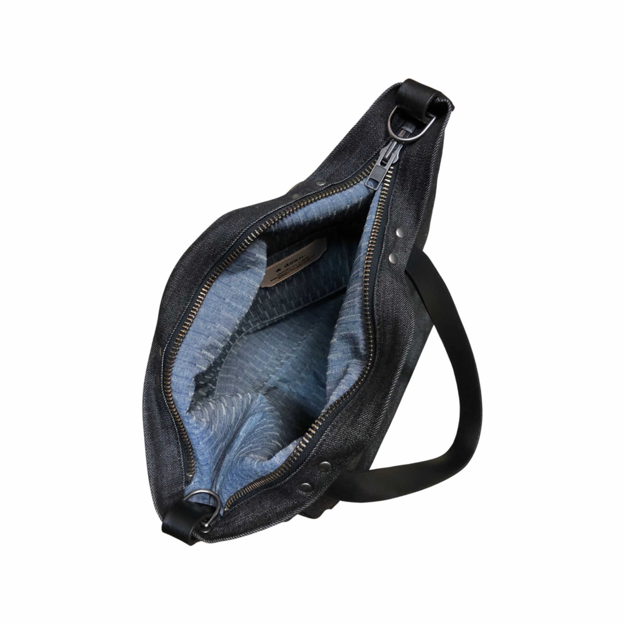 Denim zip tote