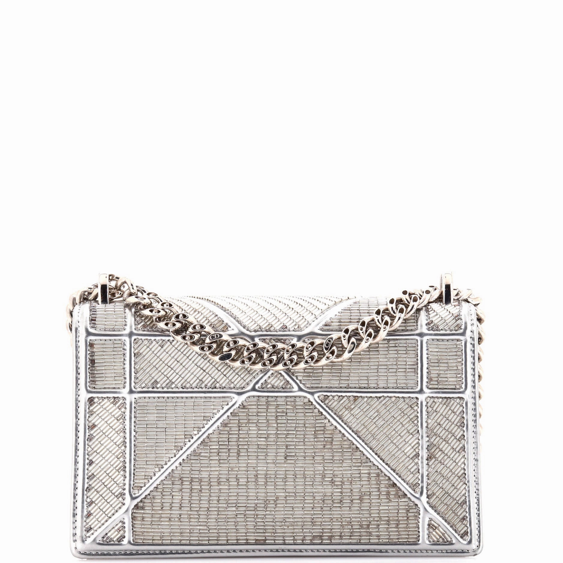 Diorama Flap Bag Beaded Leather Small