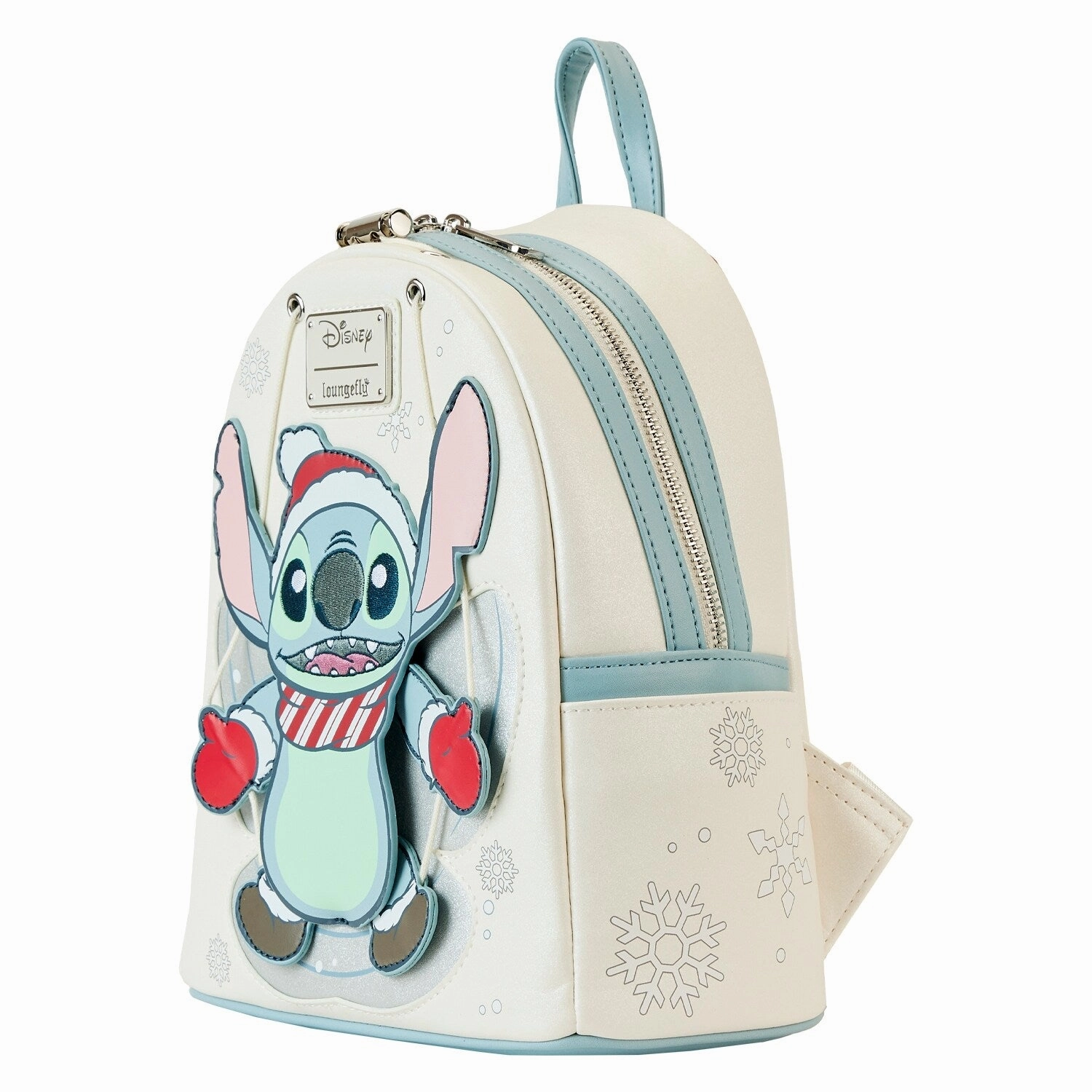 Disney Stitch Holiday Snow Angel Glitter Mini Backpack