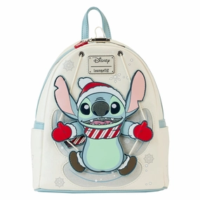 Disney Stitch Holiday Snow Angel Glitter Mini Backpack
