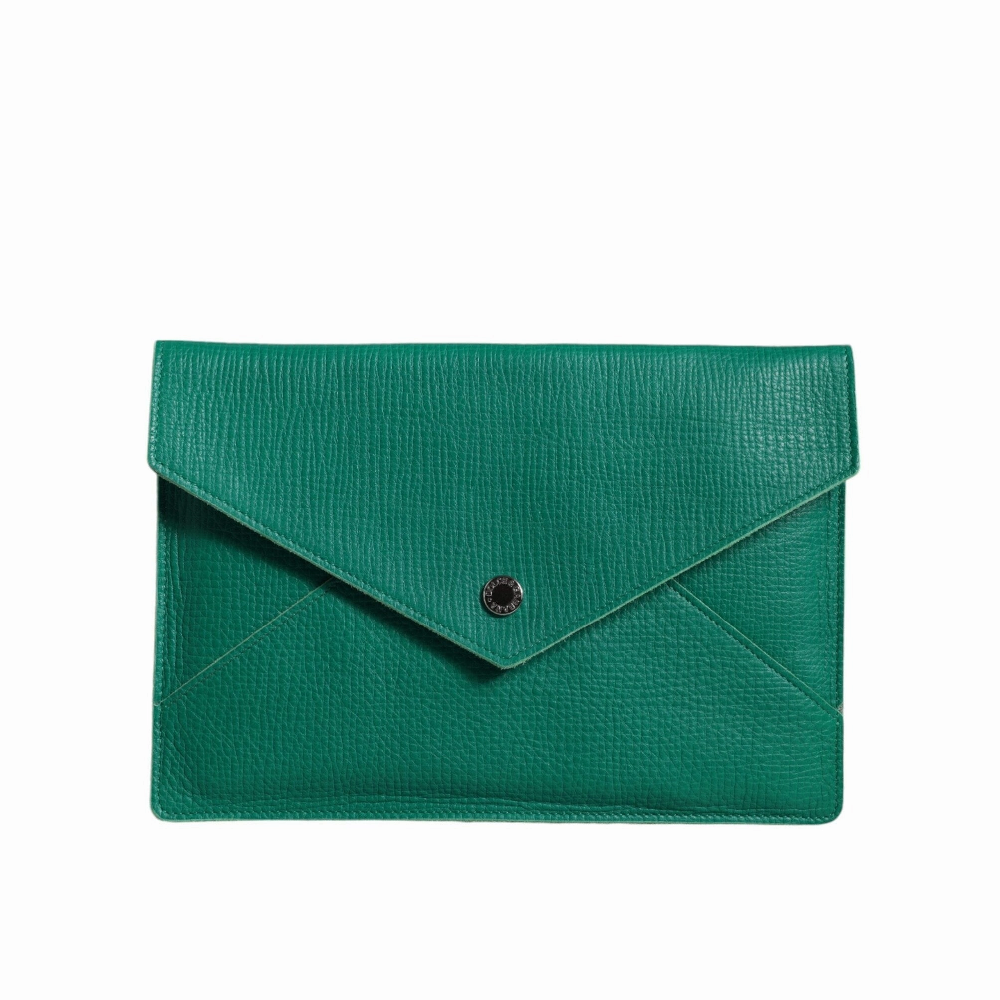 Dolce & Gabbana Green Leather Handbag Clutch Mini Purse Pouch Tablet Women's Case