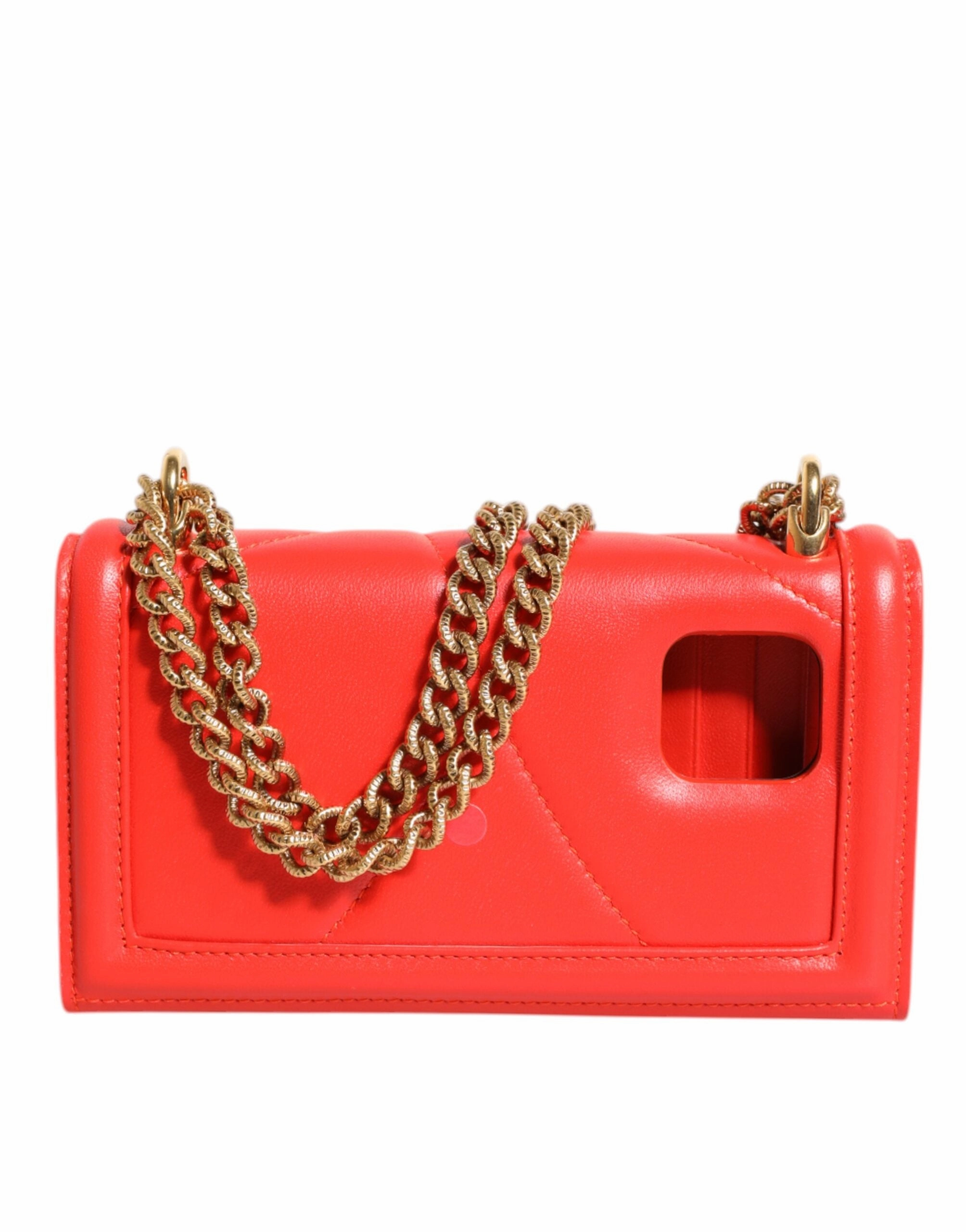 Dolce & Gabbana Leather Quilted Devotion Crossbody Phone Cover Women's Bag