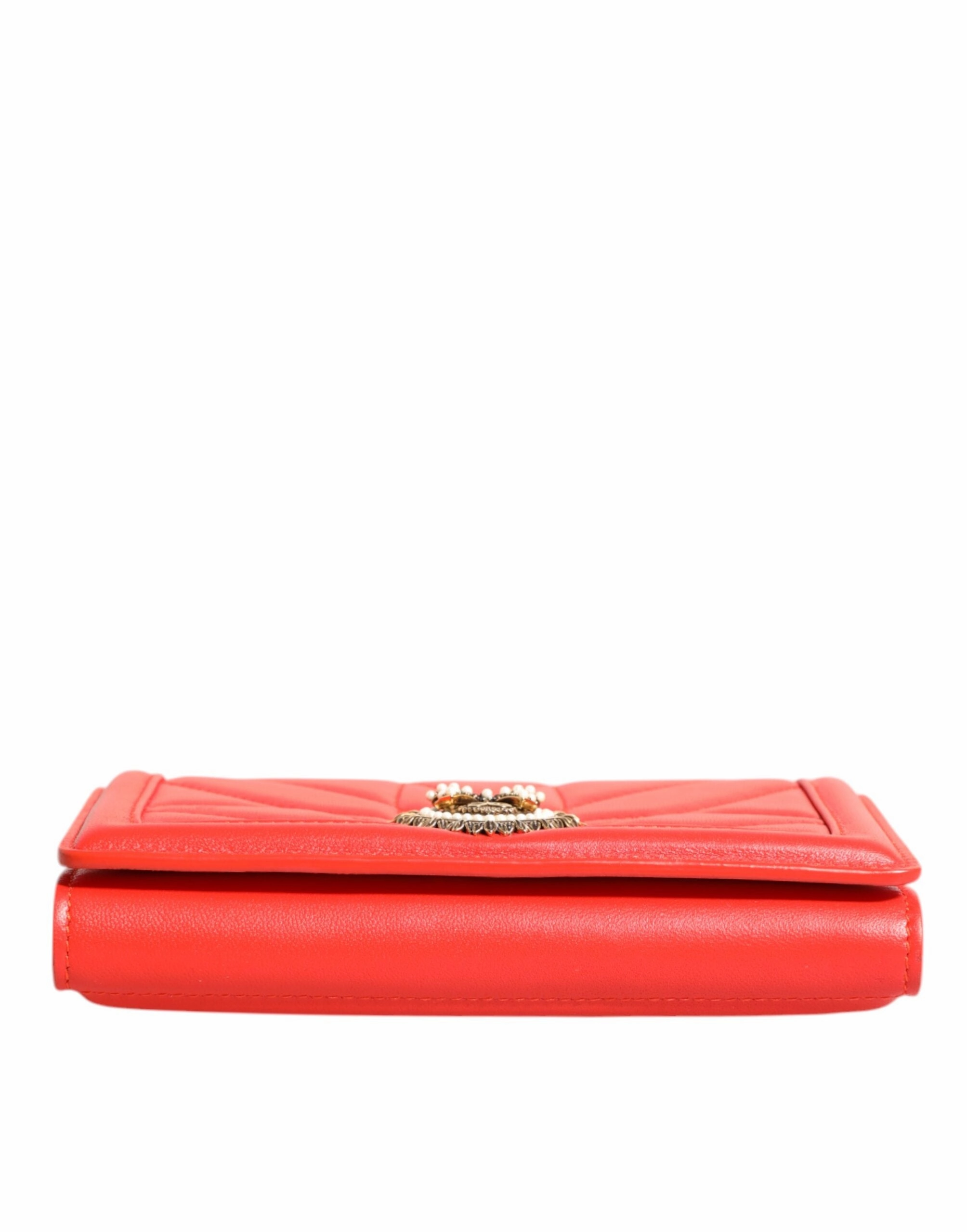 Dolce & Gabbana Leather Quilted Devotion Crossbody Phone Cover Women's Bag