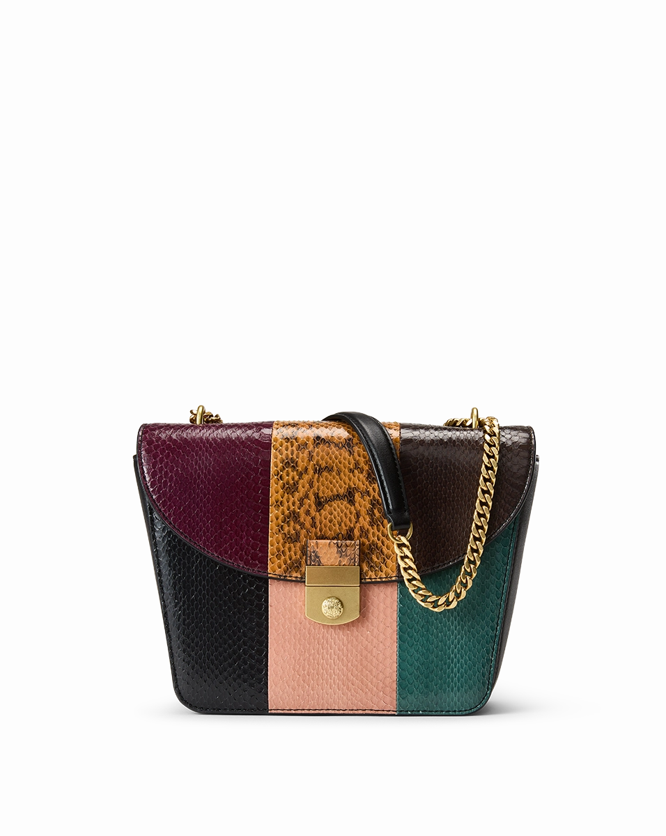 Double Link Patchwork Flap Bag