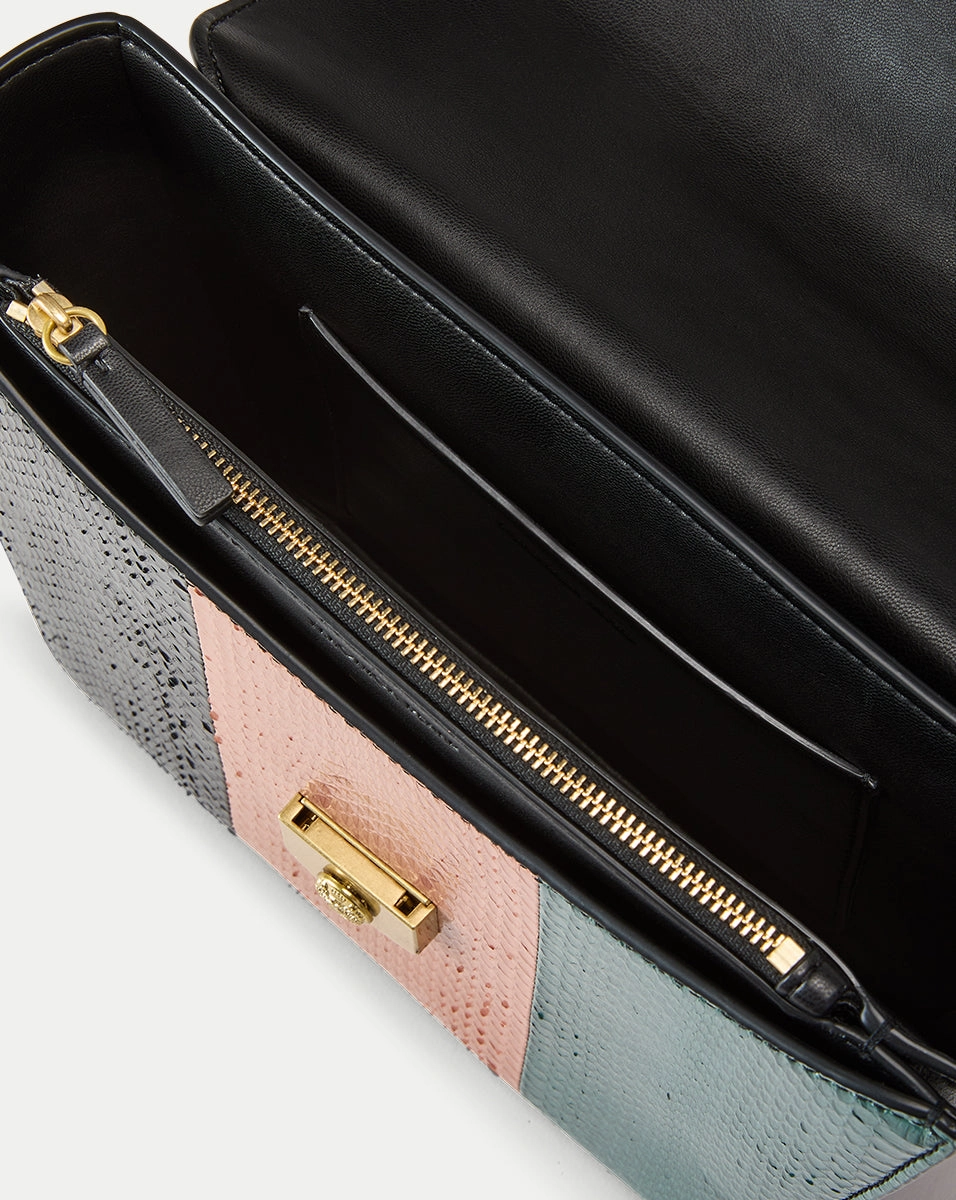 Double Link Patchwork Flap Bag