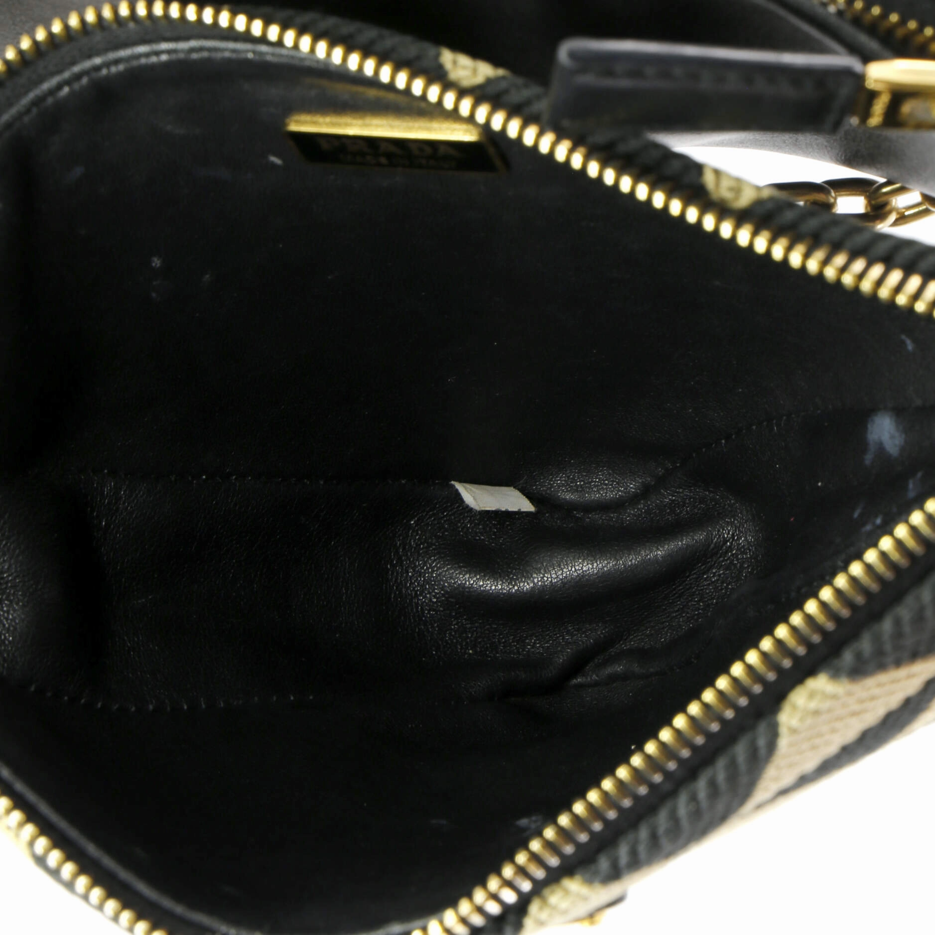 Double Symbole Triangle Bag Leather and Jacquard Mini