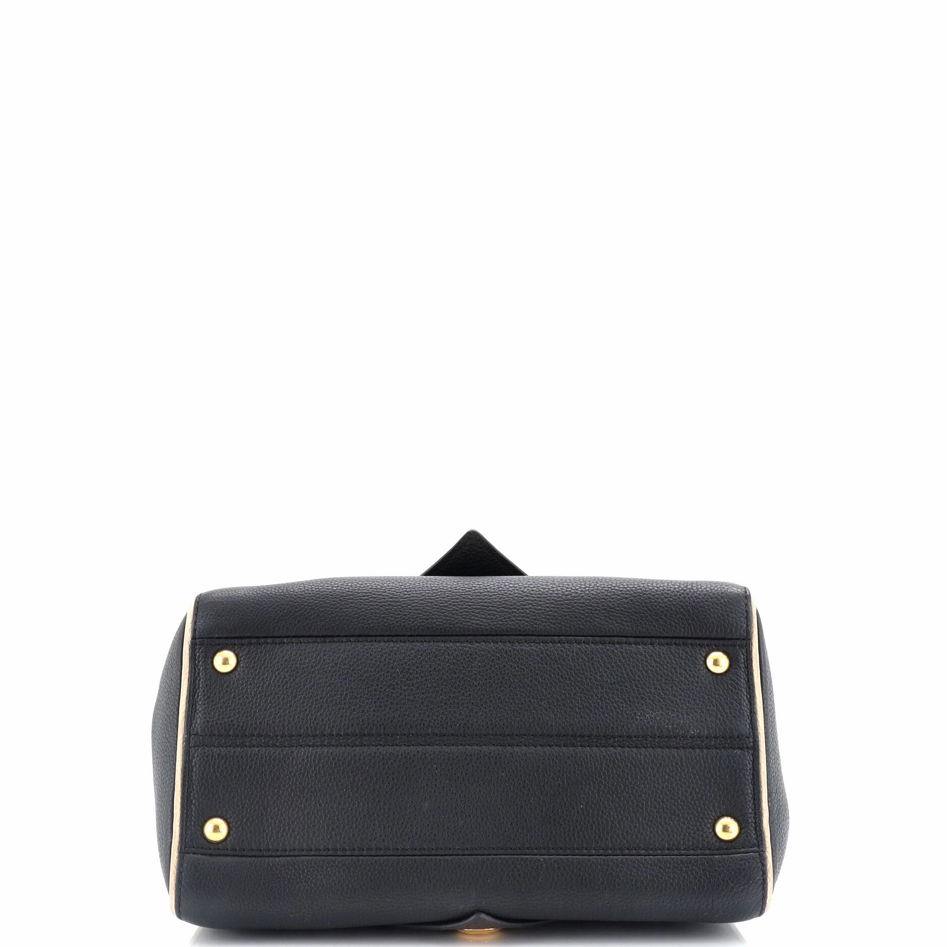 Double V Handbag Calfskin with Monogram Canvas