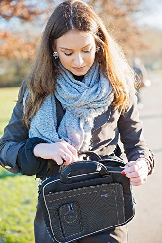 DURAGADGET Black and Blue Padded Laptop Bag/Case for New Google Pixel C - with Removable Shoulder