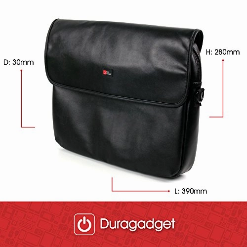DURAGADGET Luxury PU Leather 15.6" Laptop Zip-up Carry Bag in Black for The Razer Blade Stealth