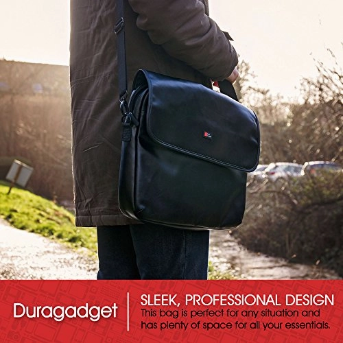 DURAGADGET Luxury PU Leather 15.6" Laptop Zip-up Carry Bag in Black for The Razer Blade Stealth