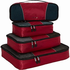 eBags Packing Cubes for Travel - 4pc Classic Plus Set - (Raspberry)