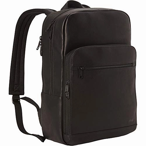 eBags Slim Colombian Leather Laptop Backpack (Black)
