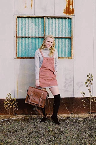 ECOSUSI Women's Briefcase Messenger Laptop Bag PU Leather Satchel Work Bags Fits 14" Laptop, Coffee