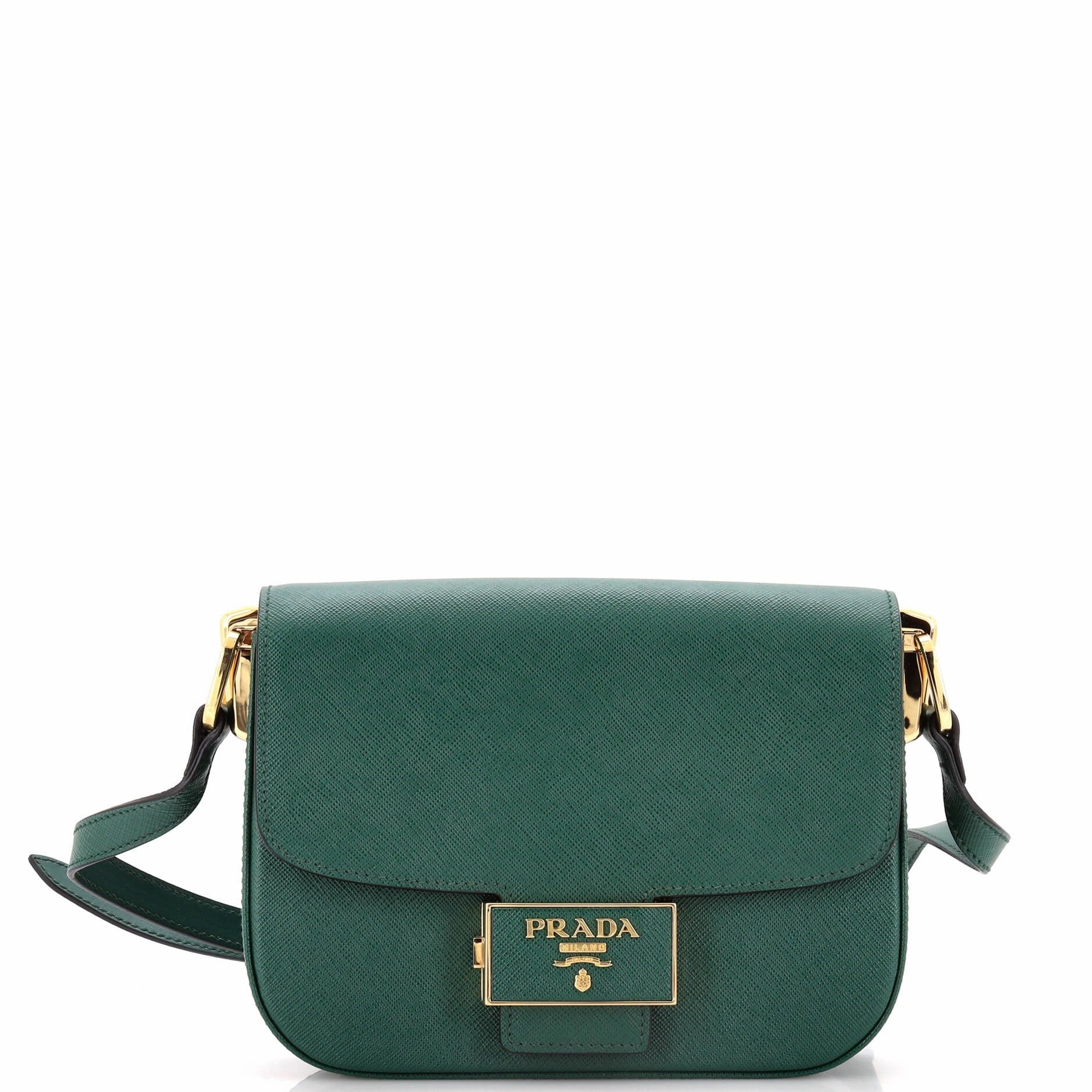 Embleme Flap Bag Saffiano Leather Small