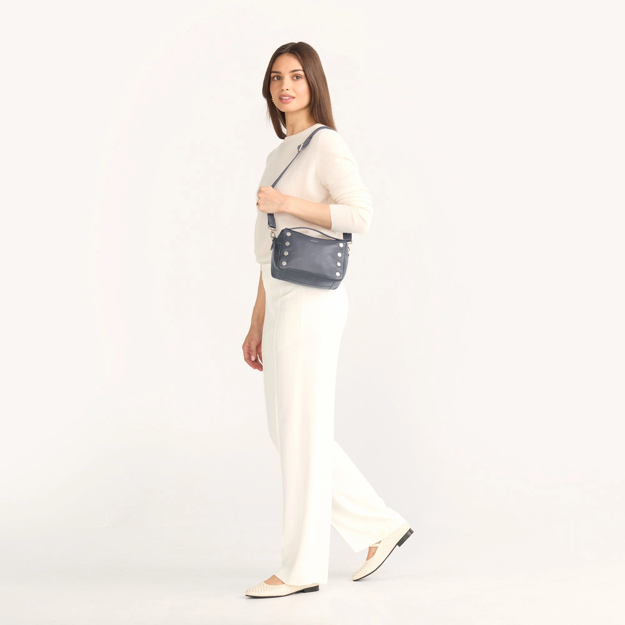 Evan Crossbody | Jazz Blues/Brushed Silver | Sml