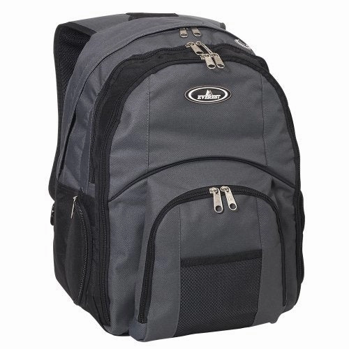 Everest Luggage Laptop Computer Backpack, Charcoal/Black, Charcoal/Black, One Size