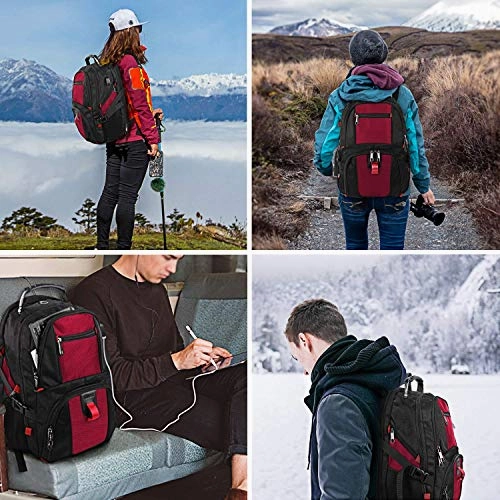 Extra Large Backpack,18.4 Laptop Backpack with USB Port,Travel Backpack for Women with Luggage Sleeve,TSA Friendly Big College Bag Business Computer Backpack Fit Most 18Inch Gaming Laptops,Red