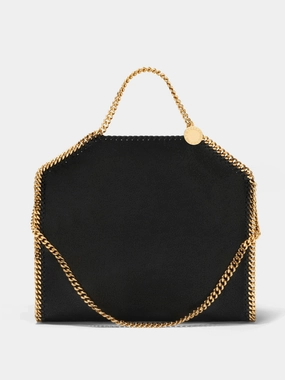 Falabella Fold-Over Black Tote Bag