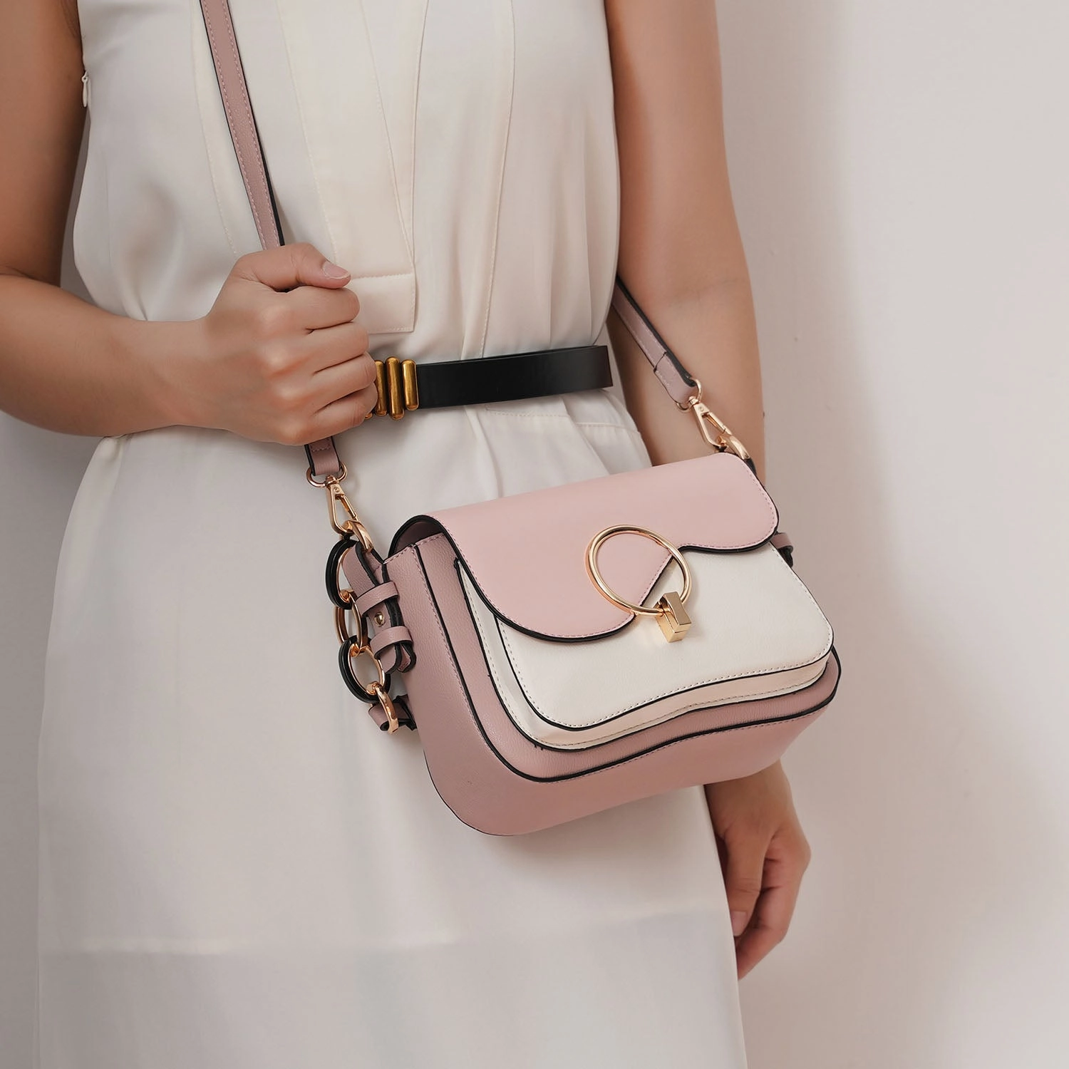 Fantasia Solid Crossbody Shoulder Women's Handbag Purse by Mia K.
