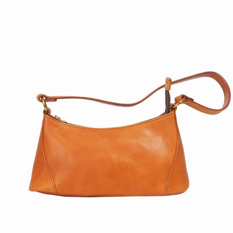 Fashion Brown Leather Women's Small Leather Under Shoulder Bag Trendy Crossbody Purse