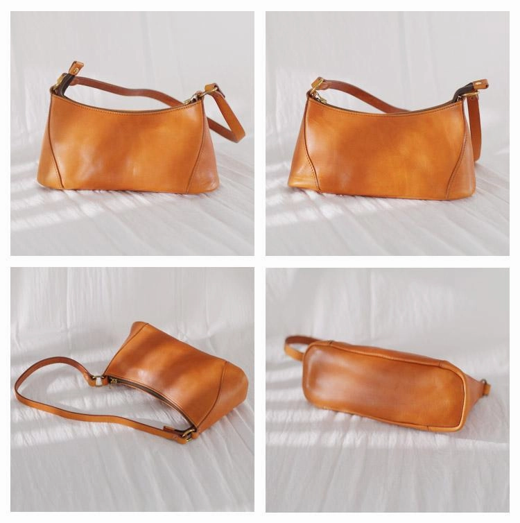 Fashion Brown Leather Women's Small Leather Under Shoulder Bag Trendy Crossbody Purse