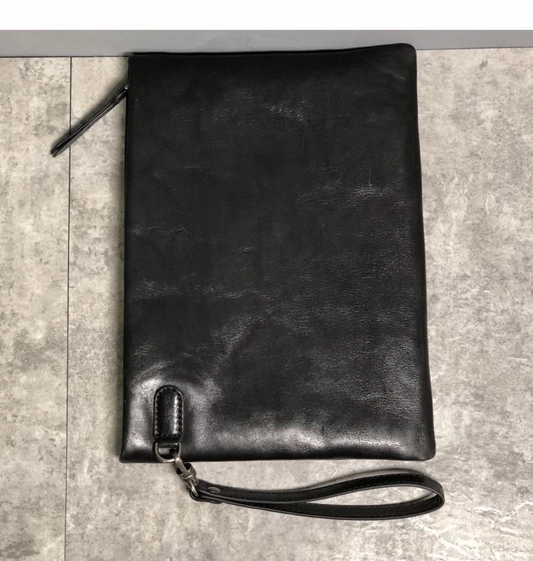Fashion Business Black Large Leather Mens Long Wallet Wristet Wallet Clutch Wallet Hand Bag For Men
