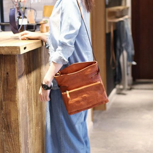 Fashion Leather Brown Women's Satchel Purse Flap Over Shoulder Bag Crossbody Bag
