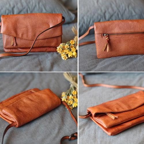 Fashion Leather Brown Women's Satchel Purse Flap Over Shoulder Bag Crossbody Bag