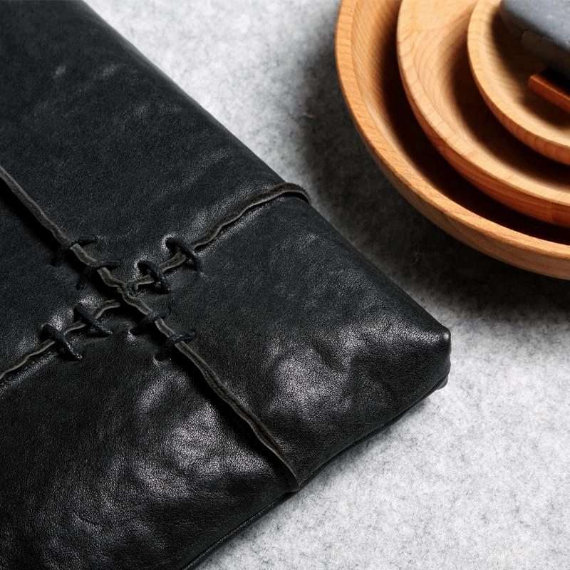 Fashion Leather Men's Black Envelope Clutch Wristlet Clutch Business Clutch For Men