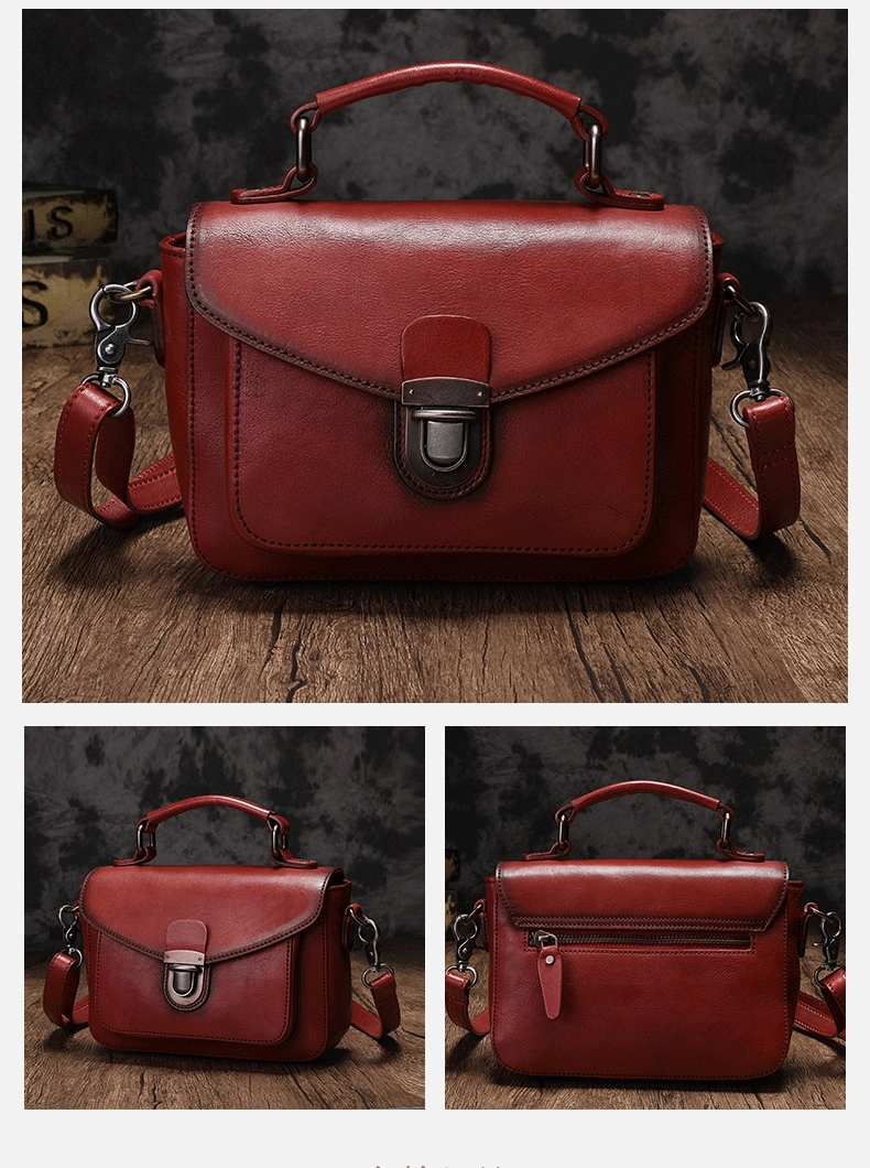 Fashion Womens Black Leather Satchel Handbag Small Brown Satchel Bag Crossbody Bags for Ladies