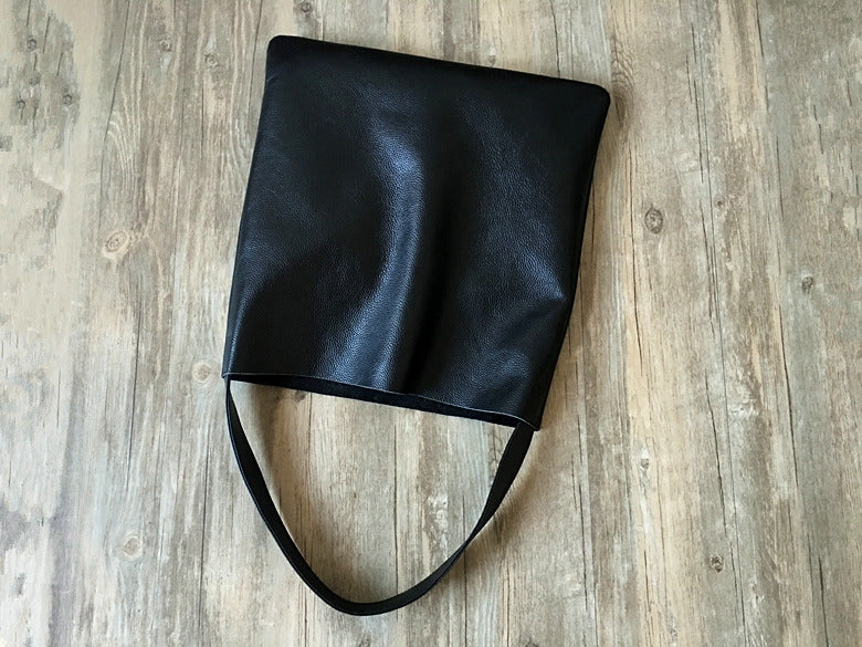 Fashion Womens Black Leather Vertical Tote Bag Green Shoulder Tote Bag Shoulder Purse For Women