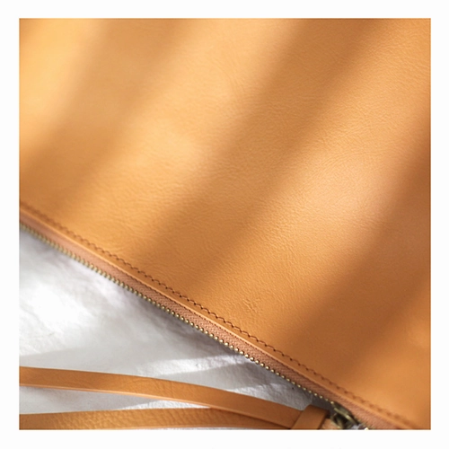 Fashion Womens Brown Leather Bucket Shoulder Bag Soft Leather Zipper White Tote Bucket Crossbody Bag Side Purse