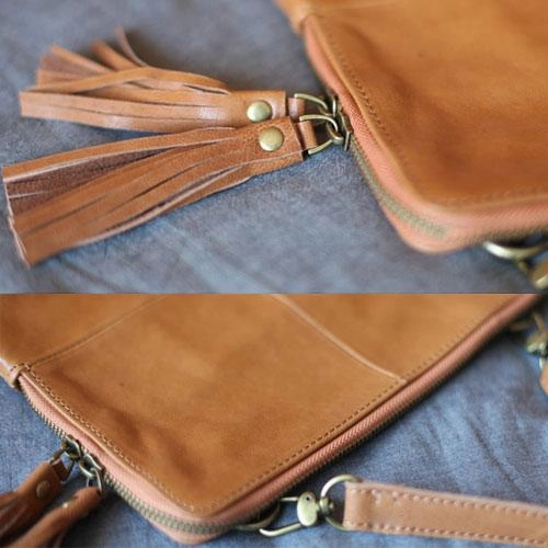 Fashion Womens Brown Leather Square Shoulder Bag Brown Side Bag Leather Satchel Crossbody Bag Purse