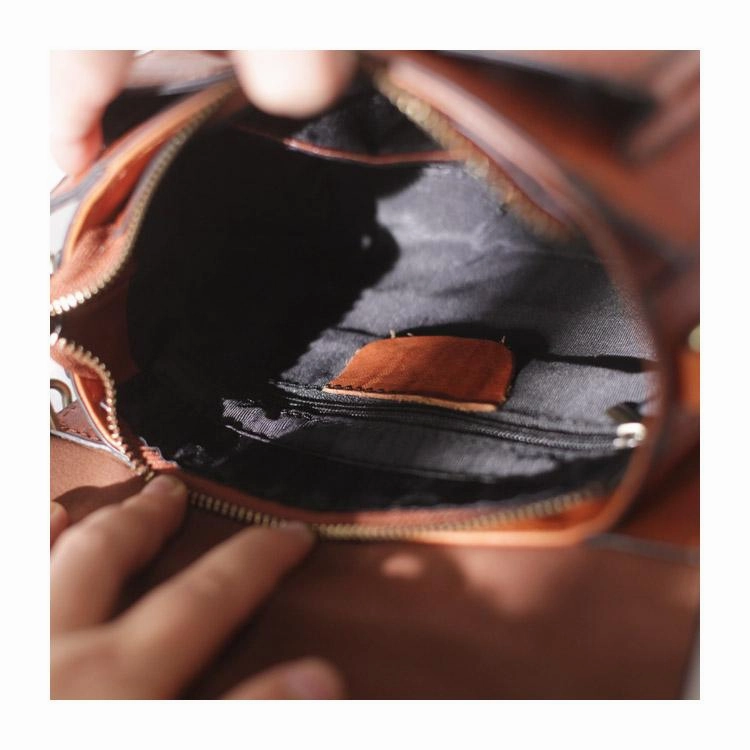 Fashion Womens Small Brown Leather Satchel Shoulder Bag Wider Strap Crossbody Bag