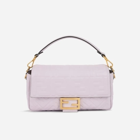 Fendi - Medium Baguette - Lilac Zucca Nappa GHW - Pre-Loved