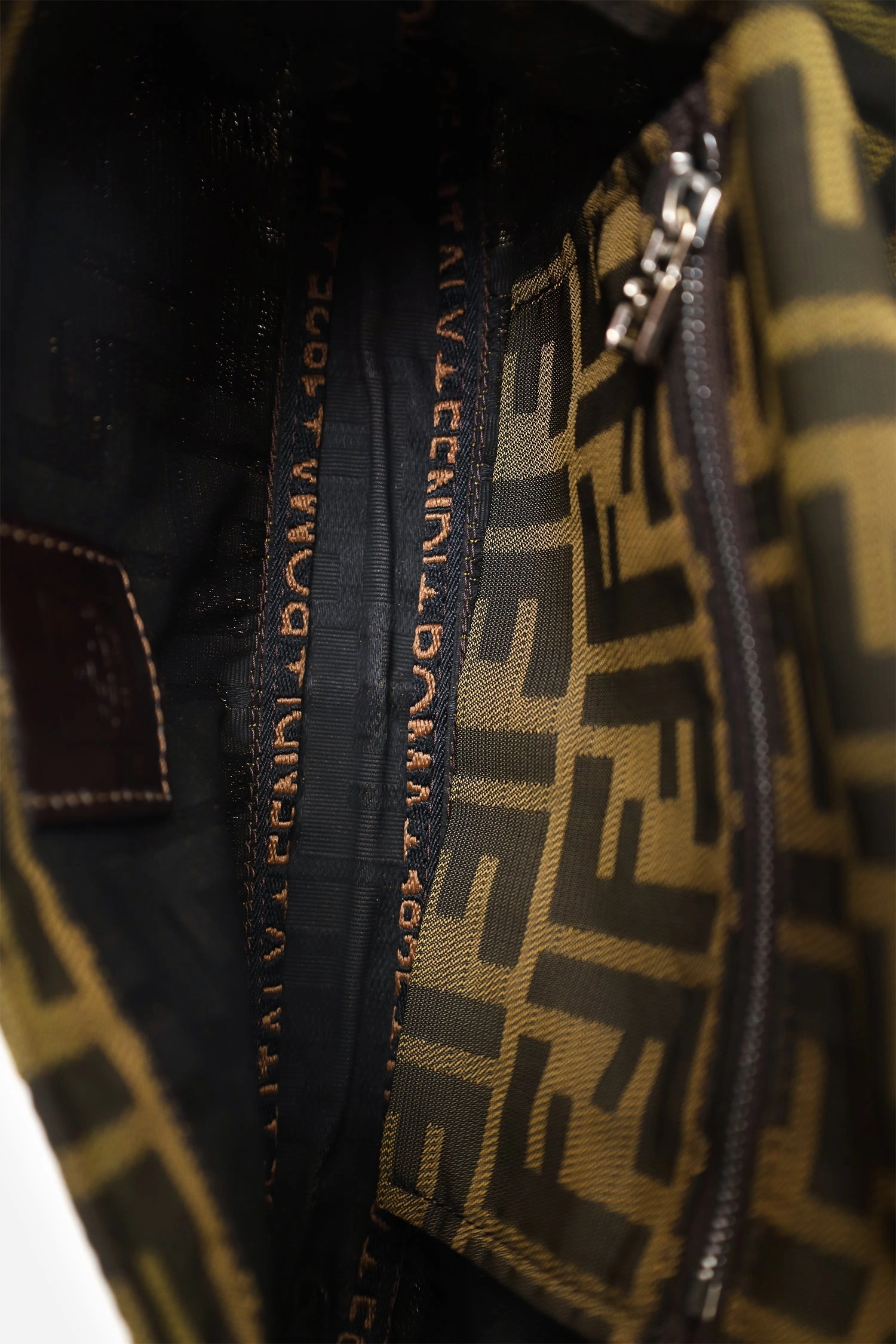 Fendi Brown FF Zucca Canvas Pochette