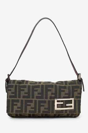 Fendi Brown FF Zucca Canvas Pochette