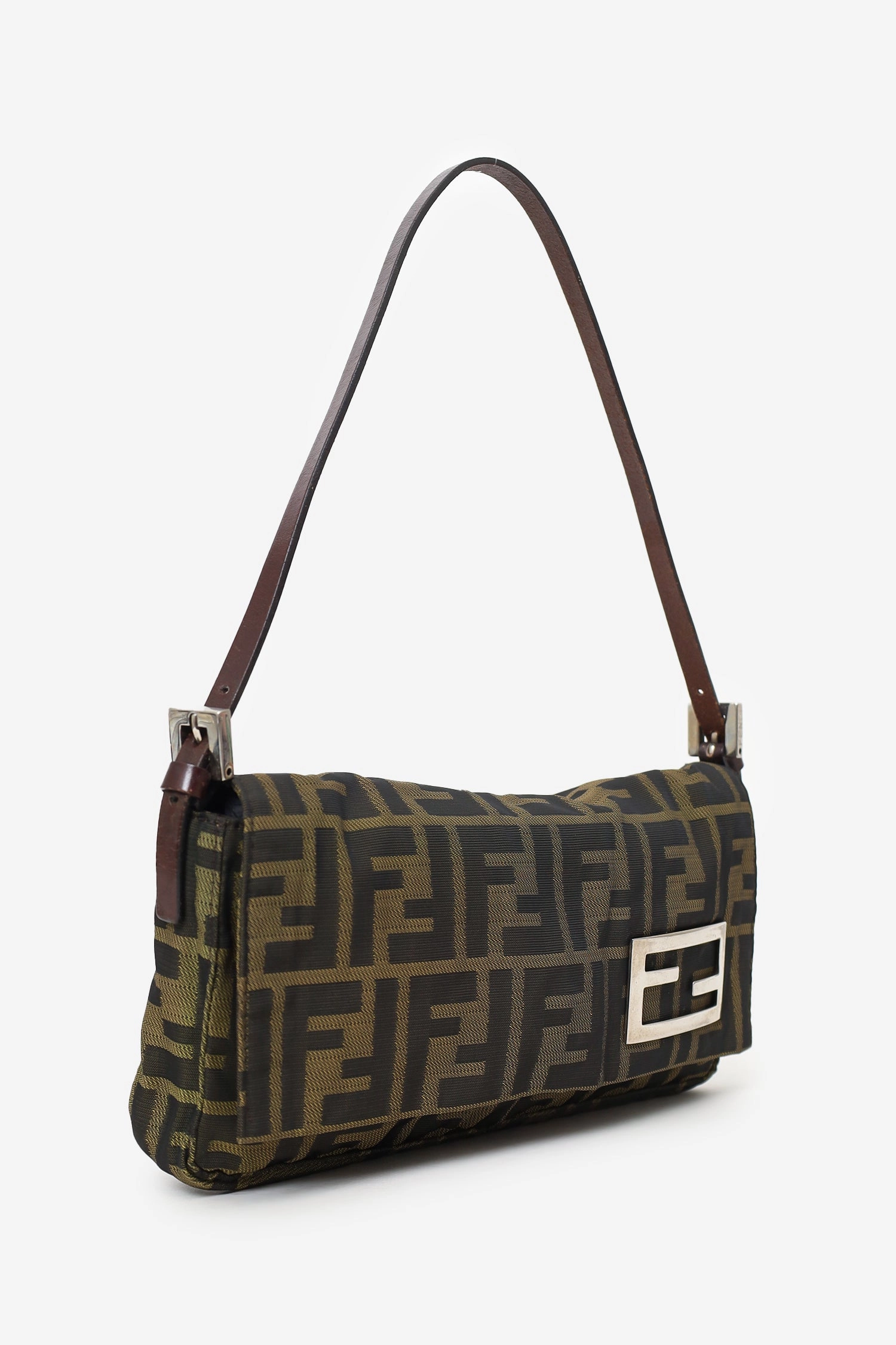 Fendi Brown FF Zucca Canvas Pochette