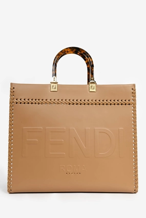 Fendi Brown Leather Medium Sunshine Tote