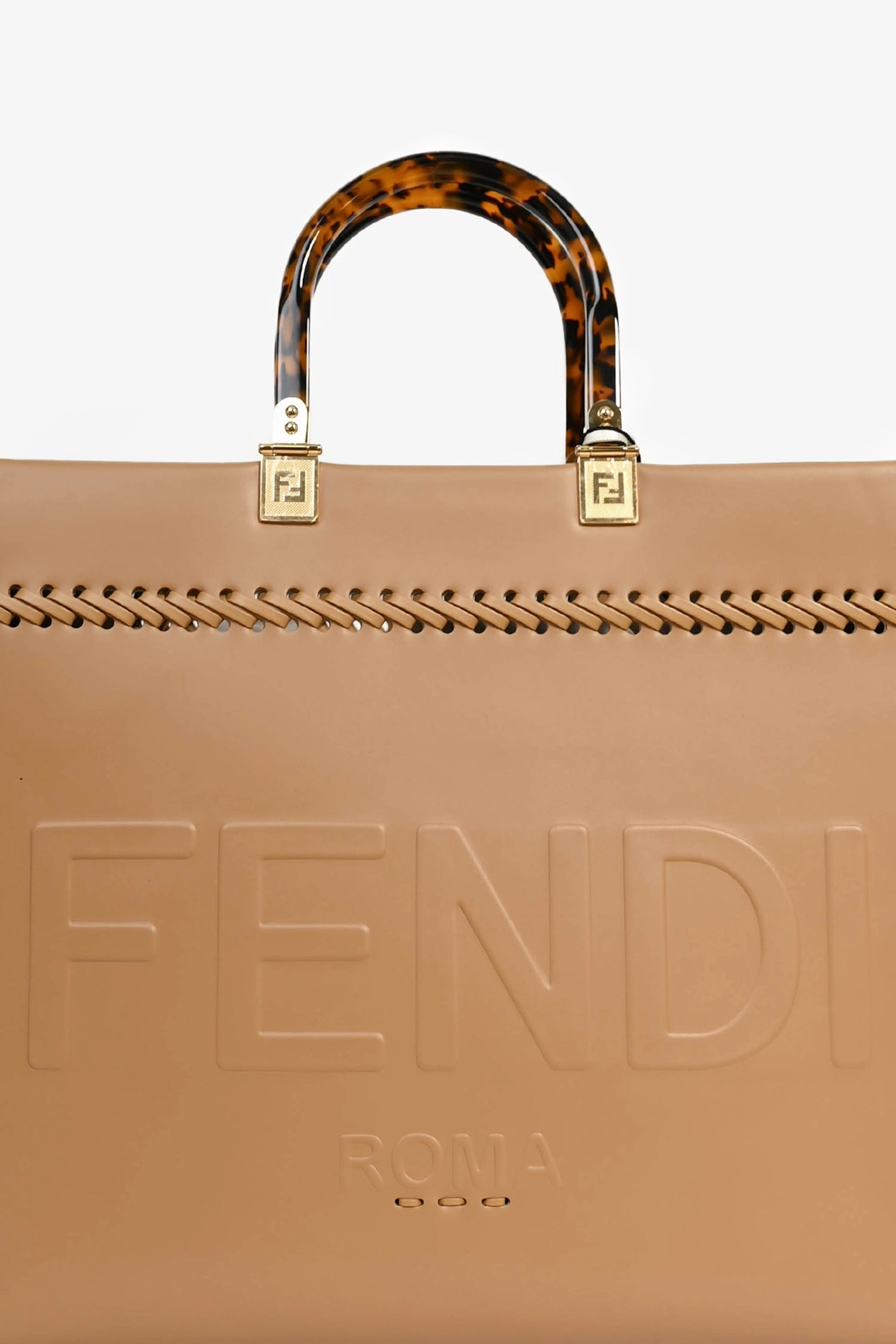 Fendi Brown Leather Medium Sunshine Tote