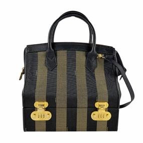 Fendi  Canvas Leather Handbag Shoulder Bag (Pre-Owned)