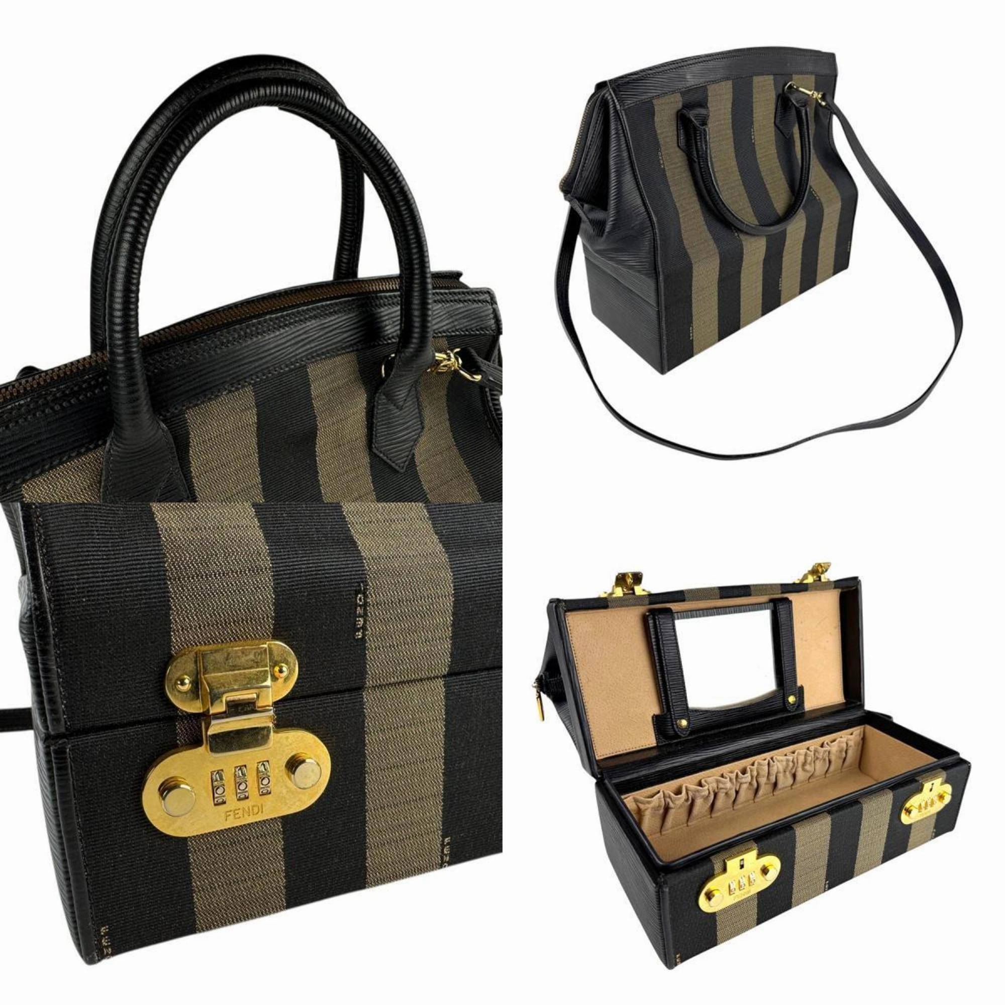 Fendi  Canvas Leather Handbag Shoulder Bag (Pre-Owned)